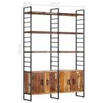 vidaXL Bibliothèque 4 niveaux 124x30x180cm Bois solide de récupération