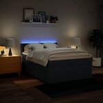 vidaXL Sommier à lattes de lit avec matelas Bleu 140x190 cm Tissu