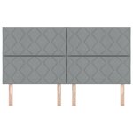 vidaXL Tête de lit LED Set de 3 Gris clair Tissu d'ameublement 180 cm