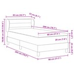 Lit Box Spring vidaXL avec Matelas Gris Foncé 80x200 cm en Tissu