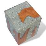 vidaXL Tabouret Bois de teck massif et résine