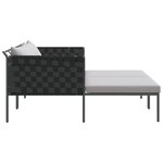 vidaXL Chaise Longue avec Coussins pour 2 Personnes Anthracite 115x153x69 5 cm Acier
