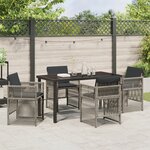 vidaXL Ensemble de salle à manger de jardin 5 pièces avec coussins gris