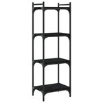 vidaXL Bibliothèque à 4 niveaux noir 40x30x120 cm bois d'ingénierie