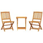 vidaXL Ensemble à manger de jardin pliable 3 Pièces bois d'acacia massif