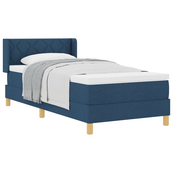 Lit Box Spring vidaXL avec Matelas Bleu 100x200 cm Tissu