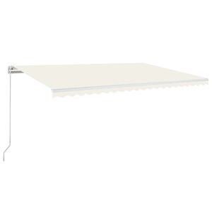 vidaXL Auvent manuel rétractable avec LED 500x350 cm Crème