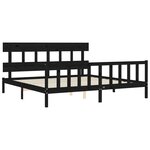 vidaXL Cadre de lit sans matelas noir 200x200 cm bois massif de pin