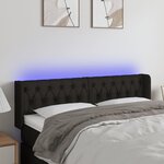 vidaXL Tête de lit à LED Noir 163x16x78/88 cm Tissu