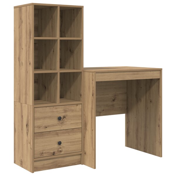 vidaXL Bureau avec rangement Chêne artisan Bois d'ingénierie