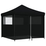 vidaXL Tente de réception pliable escamotable 4 parois latérales noir