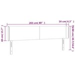 vidaXL Tête de lit à LED Noir 203x16x78/88 cm Tissu