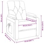 vidaXL Fauteuil de massage Noir Tissu