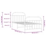 vidaXL Cadre de lit métal sans matelas et pied de lit blanc 100x190 cm