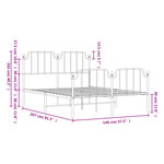 vidaXL Cadre de lit métal sans matelas avec pied de lit noir 140x200cm