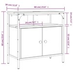 vidaXL Armoire lavabo de salle de bain chêne marron 60x30x60 cm