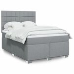 vidaXL Sommier à lattes de lit avec matelas Gris clair 160x200cm Tissu