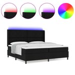 Lit à sommier tapissier vidaXL avec matelas et LED Noir 200x200 cm Tissu