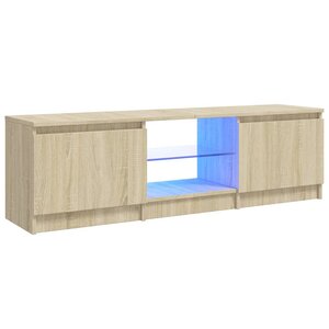vidaXL Meuble TV avec lumières LED chêne sonoma 120x30x35 5 cm