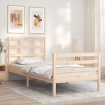 vidaXL Cadre de lit et tête de lit 100x200 cm bois massif