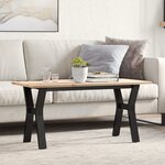 vidaXL Table basse cadre en Y 100x50x45 cm bois de pin massif et fonte