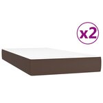 vidaXL Sommier à lattes de lit avec matelas Marron 200x200 cm