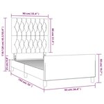 vidaXL Cadre de lit avec tête de lit Crème 90x190 cm Tissu