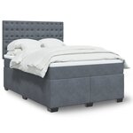 vidaXL Sommier à lattes de lit et matelas Gris foncé 140x200cm Velours