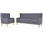 Ensemble de canapés 2 Pièces tissu gris