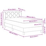 Lit à ressorts vidaXL avec matelas Noir 90x200 cm Velours