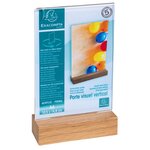 Porte-visuel Avec Socle En Bois Vertical A6 - Cristal - X 10 - Exacompta