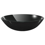 vidaXL Lavabo de bain avec robinet et drain à poussoir Verre trempé