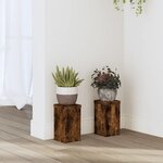 vidaXL Supports pour plantes 2 Pièces chêne fumé bois d'ingénierie