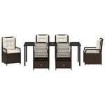 vidaXL Set de 7 pièces de salle à manger de jardin marron en rotin synthétique