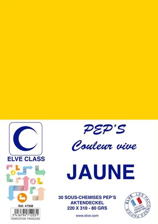 Pqt de 30 Sous-chemises 80 g 220 x 310 mm PEP'S Coloris Vifs Jaune ELVE