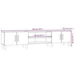 vidaXL Meuble TV gris béton 180x31 5x40 cm bois d'ingénierie