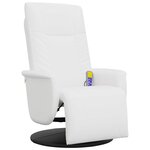 vidaXL Fauteuil inclinable de massage repose-pieds blanc similicuir