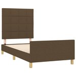 vidaXL Cadre de lit sans matelas marron foncé 100x200 cm tissu