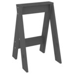 vidaXL Tabourets lot de 2 gris 40x40x60 cm bois massif de pin