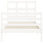 vidaXL Cadre de lit avec tête de lit blanc petit simple bois massif