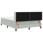 Lit Box Spring vidaXL avec Matelas Gris clair 160x200 cm Velours
