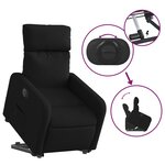 vidaXL Fauteuil inclinable électrique noir tissu