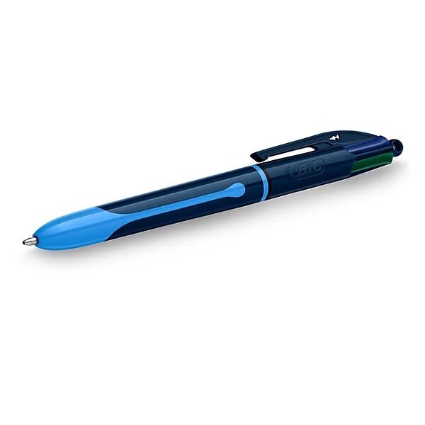 LOT de 12 Stylo à bille rétractable Bic 4 couleurs Smooth Drop - Pointe moyenne 1 0 mm - Écriture 40   plus fluide - 4 couleurs