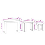 vidaXL Tables gigognes 3 Pièces Chêne fumé Bois d'ingénierie