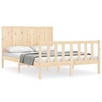 vidaXL Cadre de lit avec tête de lit 140x200 cm bois massif