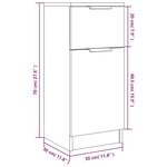 vidaXL Buffets 2 Pièces Gris béton 30x30x70 cm Bois d'ingénierie