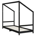 vidaXL Cadre de lit pour enfants noir 2x(80x200) cm bois de pin massif