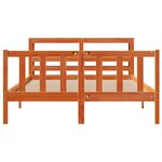 vidaXL Cadre de lit et tête de lit cire marron 150x200 cm bois de pin