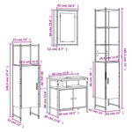 vidaXL Ensemble de meubles de salle de bain 4 Pièces Sonoma gris