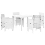 vidaXL Ensemble de salle à manger de jardin 5 pièces avec coussins en poly rotin blanc